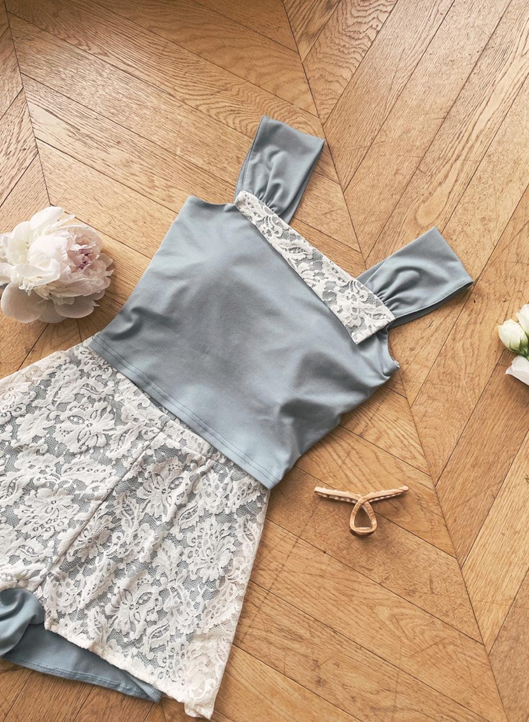 Floral square set(플로럴 스퀘어)blue green,black