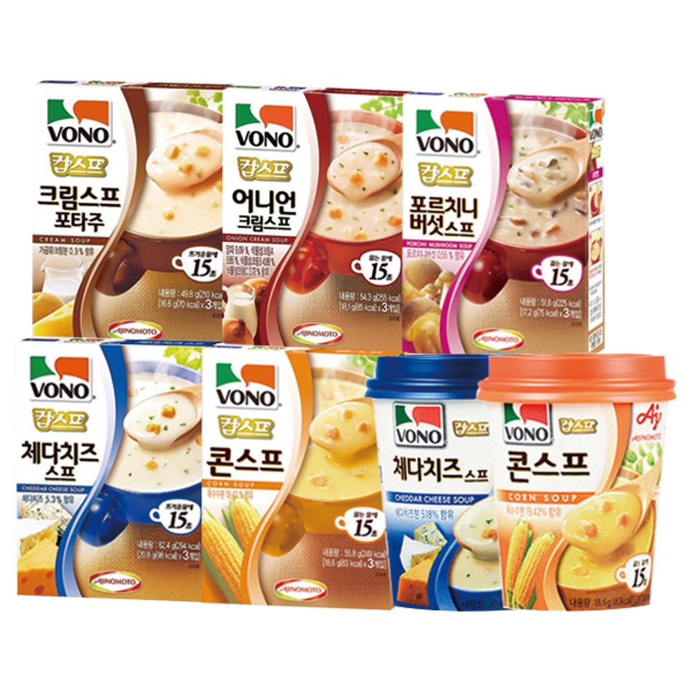 보노스프3입 5종 콘스프 체다치즈 크림버섯 어니언 포르치니