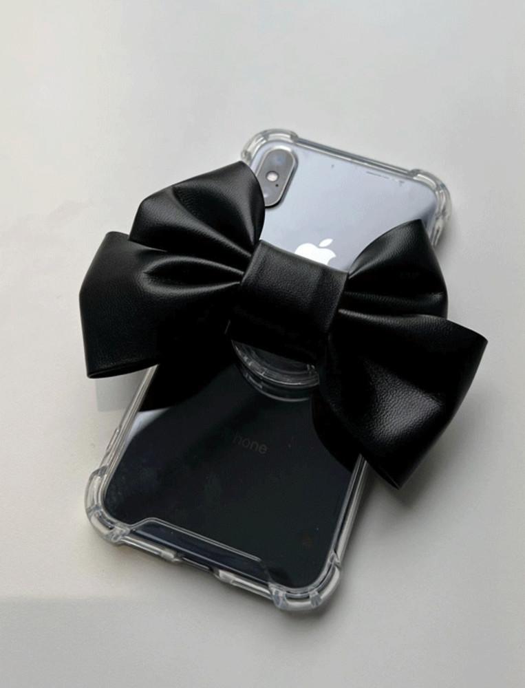 [비코즈] 레더 리본 그립톡