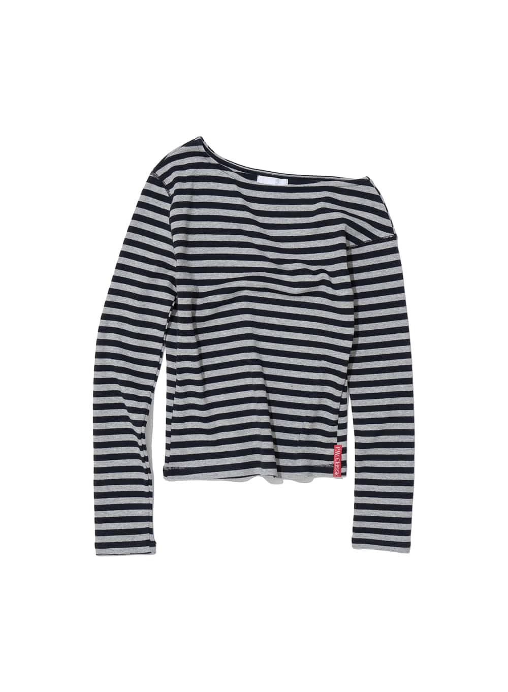 [WOMEN] PWC UNBALANCED JERSEY SLEEVE TOP_MELANGE STRIPE