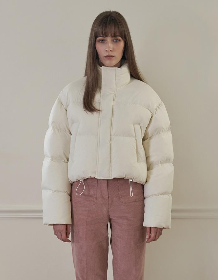 FLUID) Goose Down Short Puffer Jacket (Cream) 3차 재입고