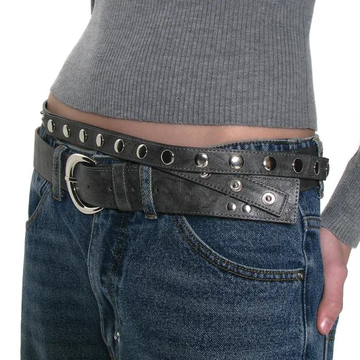 (SET) 3WAY DOUBLE LAYERED BELT_GREY
