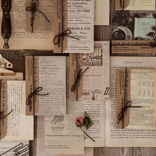 [달링걸]8종 빈티지 레트로 크라프트지 메모지 페이퍼 다꾸 다이어리 1set 60장