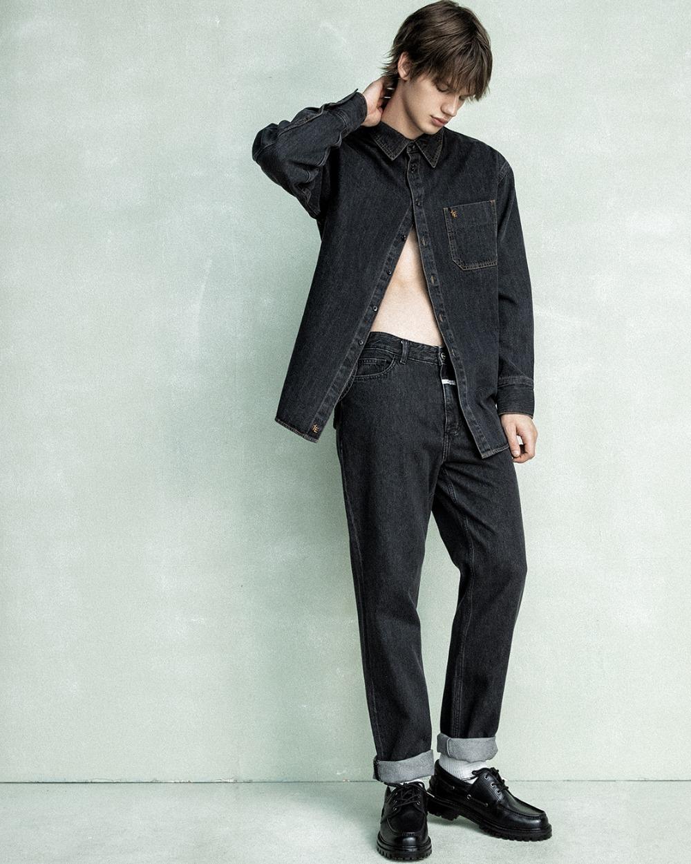 ★이동욱 착용★스텐다드 데님 셔츠 MEN (BLACK)