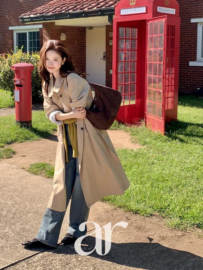 아뜨랑스 (MADE/트렌치코트/퀄리티보장)(간절기/데일리/코트/긴팔/롱코트/간절기코트/데일리룩/데이트룩/하객룩/출근룩) 스트랩 롱 트렌치코트  ct1667