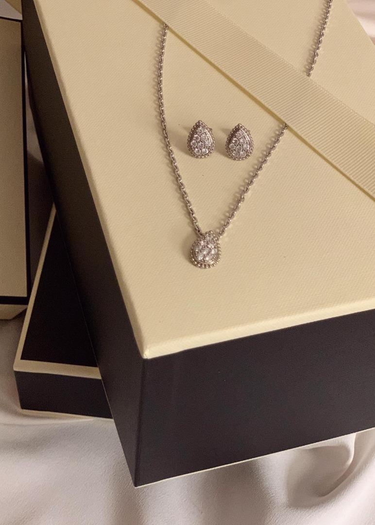 [highquality] 92.5 silver 쎄뻥 보헴 물방울 팬던트 이어링 귀걸이 세트