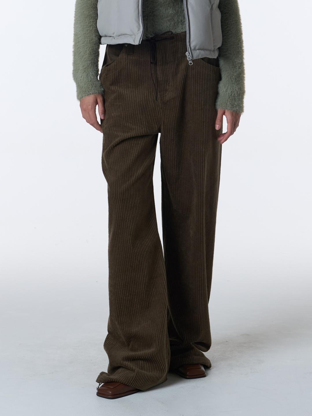CORDUROY WIDE PANTS [BROWN]