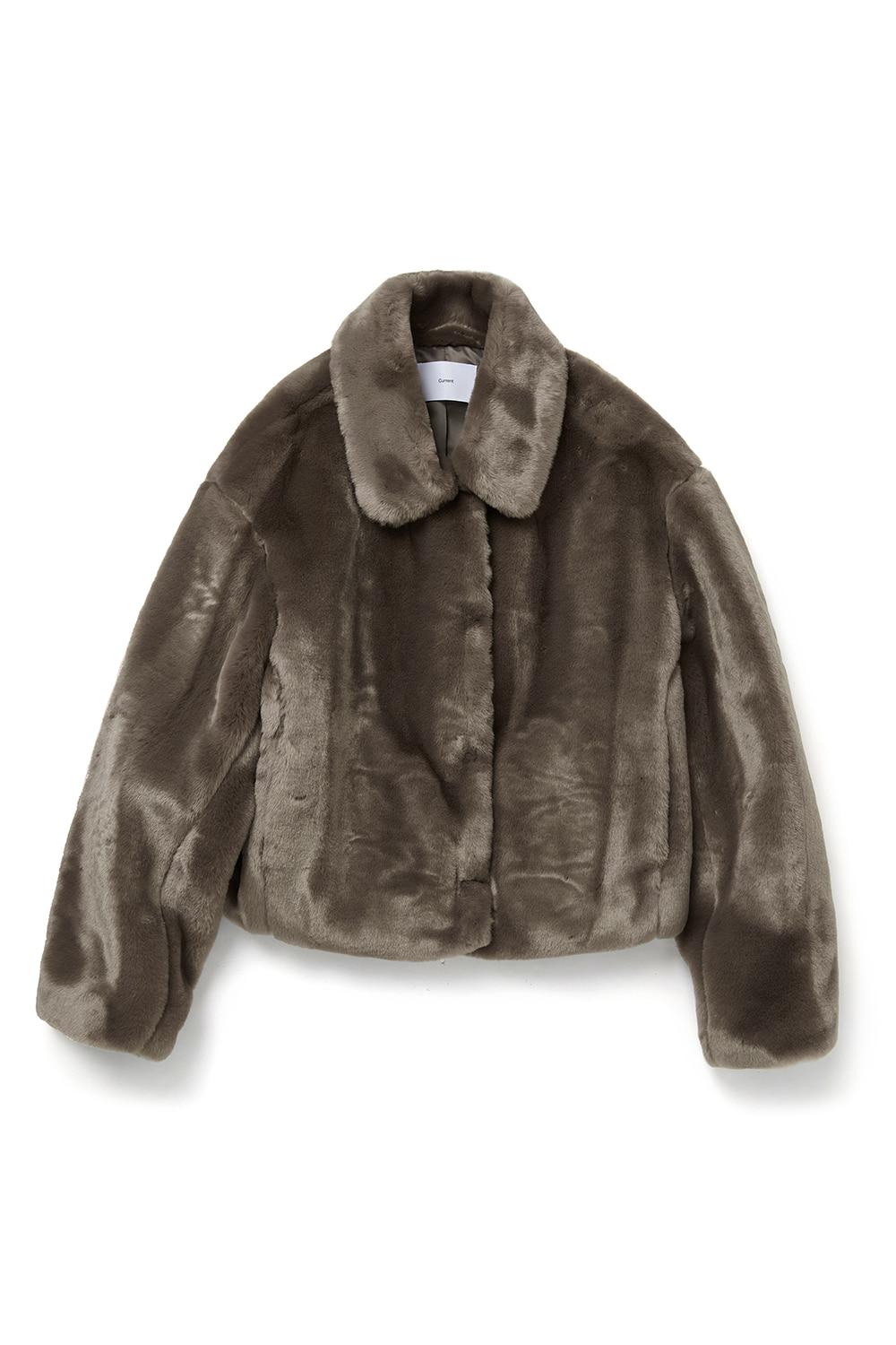 FUR CROP JACKET KA [DEEP BROWN]
