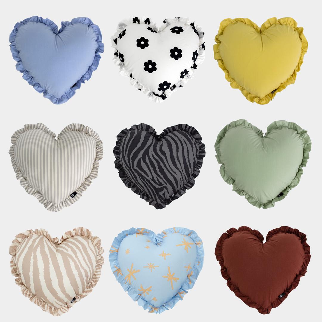 도르모르 순면 프릴 쇼파 인테리어 하트 쿠션 커버