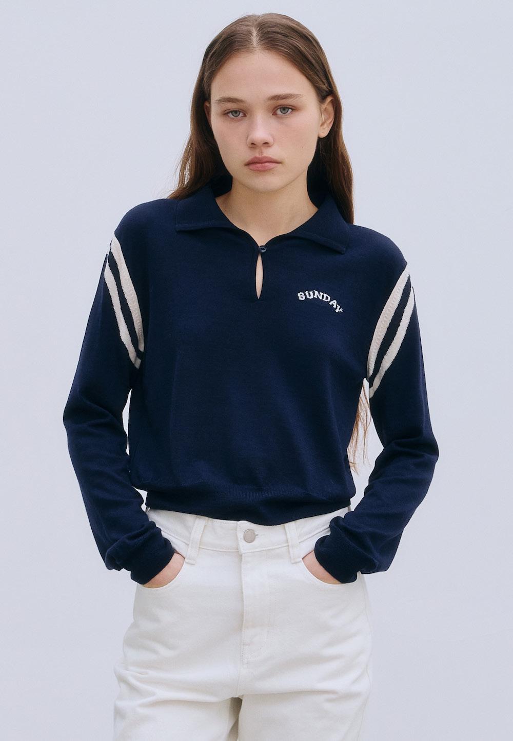 [4/5 예약배송] SUNDAY KNIT PULLOVER (NAVY)