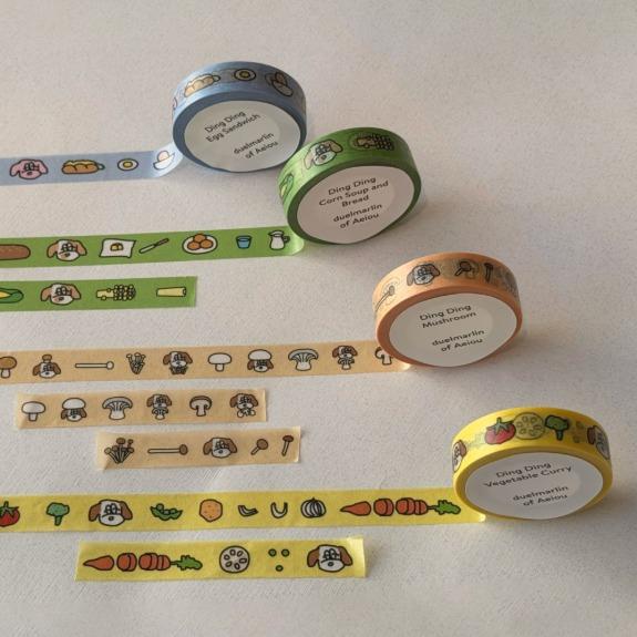 Ding Ding Masking Tape Cooking(4Type)Duelmarlin of Aeiou