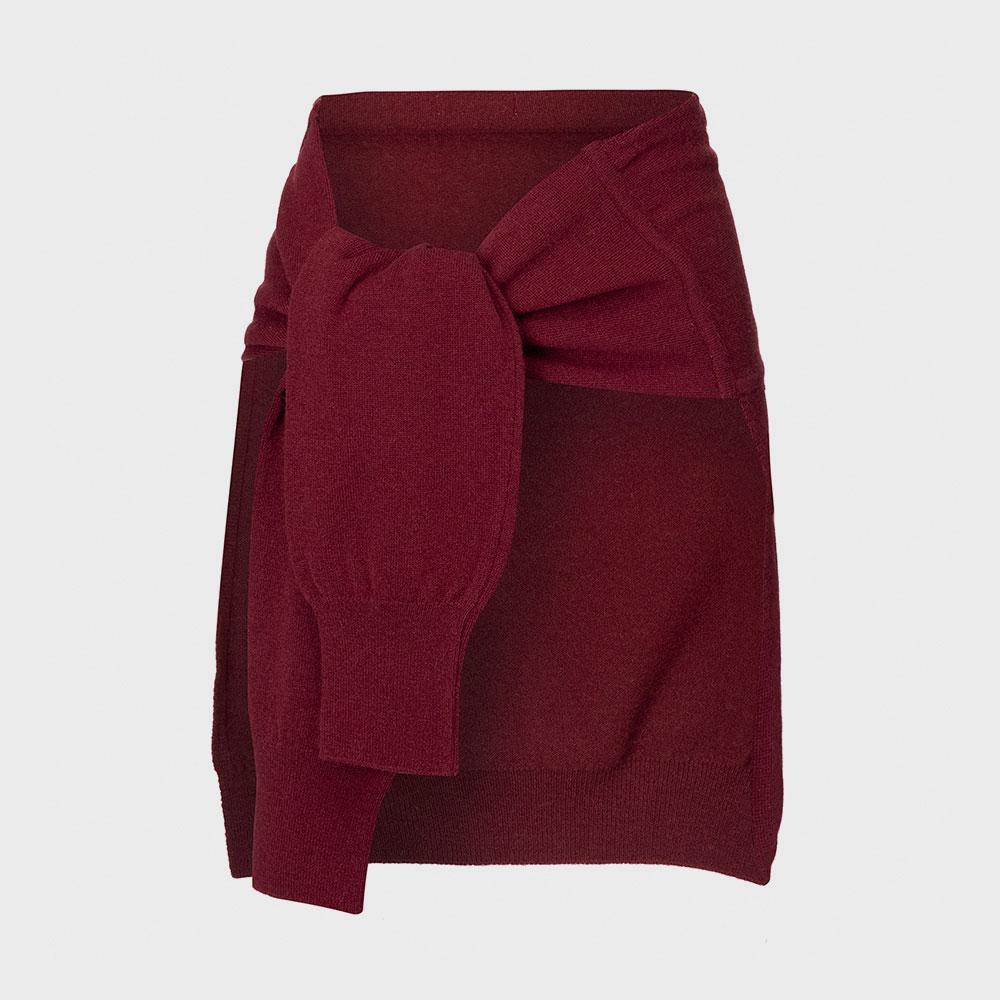 Knit Shawl Muffler · Wine F001_83