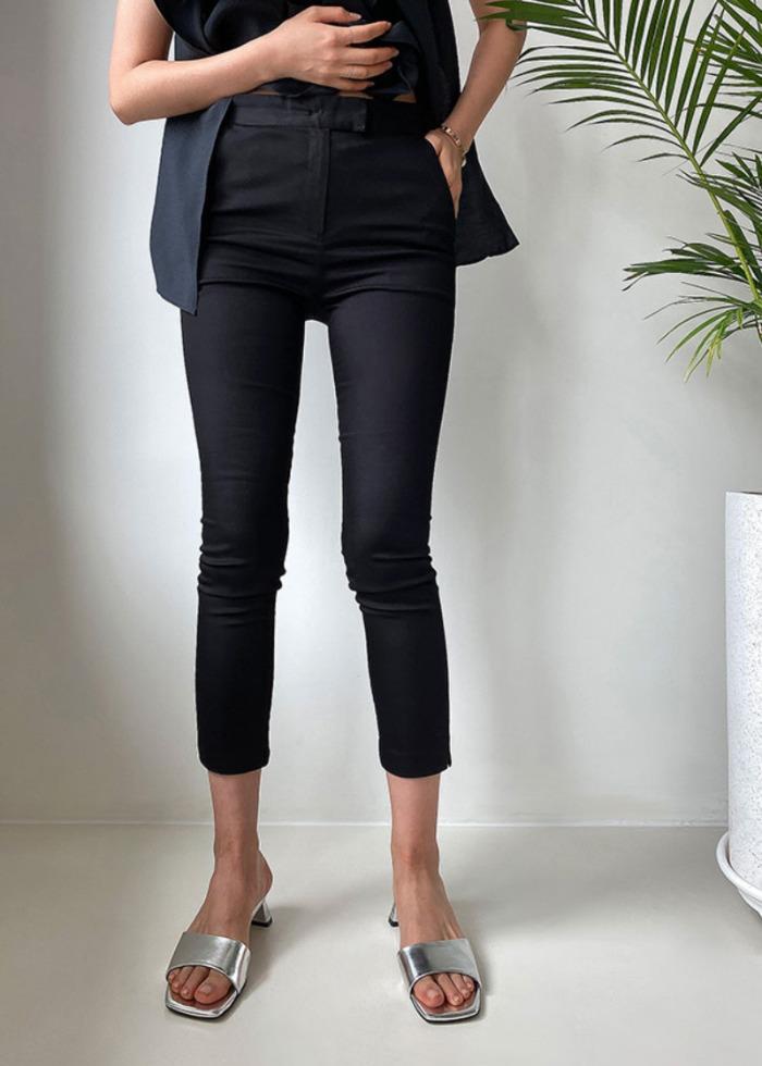 쿨 옆트임 하이팬츠 - [블랙 화이트 / 26-29] - 주문폭주!