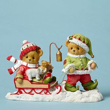 Cherished Teddies Collection Elf Pulling Sled with Bear