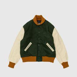 엔지니어드 가먼츠 Varsity JacketOlive Wool Melton 23F1H051-AL003 바시티 자켓 아우터 재킷