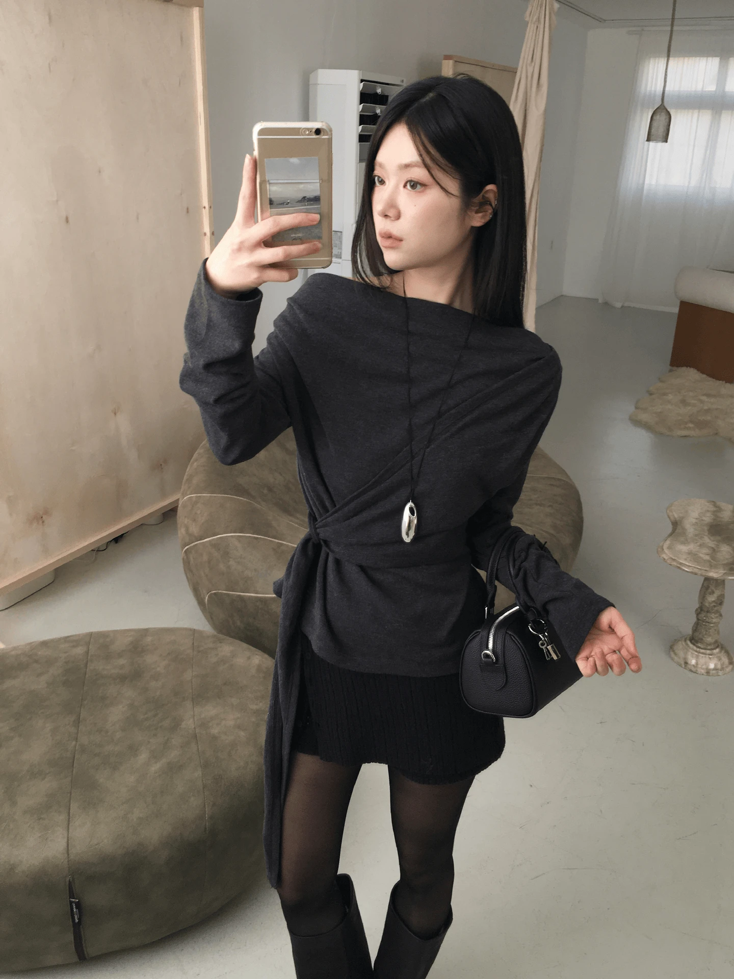 Cross strap drape T (3col)