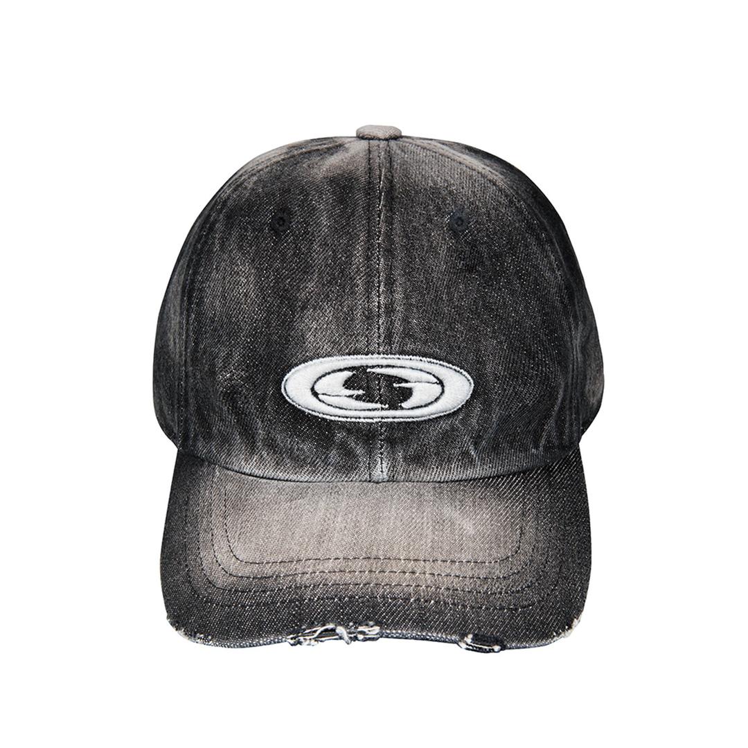 [3월 18일 예약발송] DENIM OVAL LOGO CAP [BLACK]