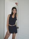[6월 8일 예약배송] Draping Halter Top (navy)