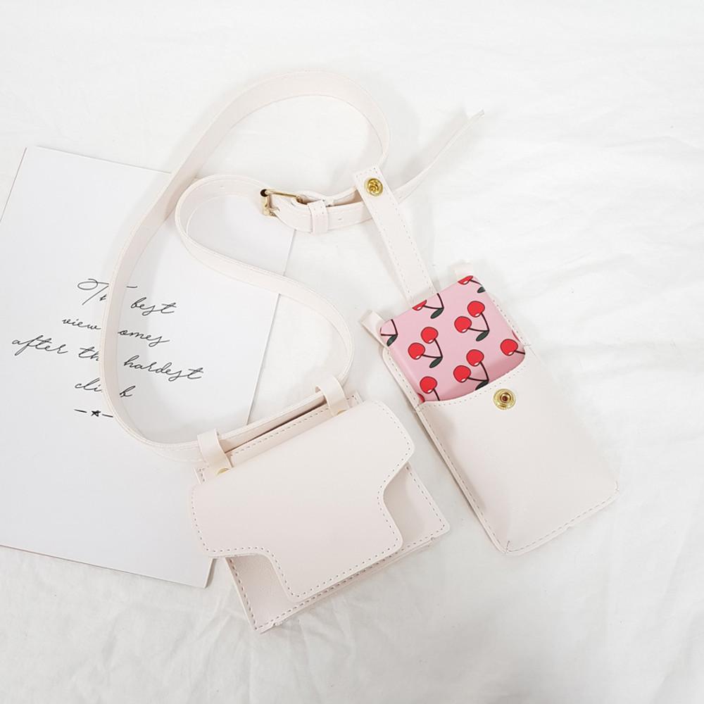 [더클로이] 리니어 미니 가죽 핸드폰 벨트 웨이스트백 힙색