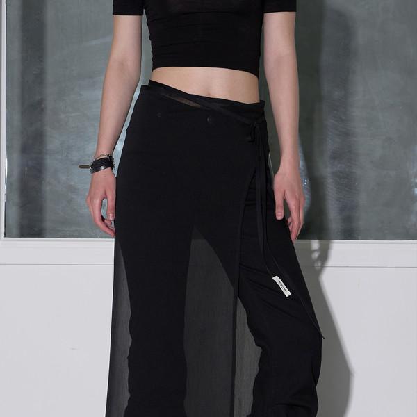 요루 쉬폰 랩스커트