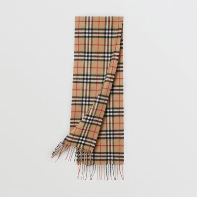 미니 클래식 빈티지 체크 캐시미어 스카프 (아카이브 베이지) - 아동 | Burberry®
