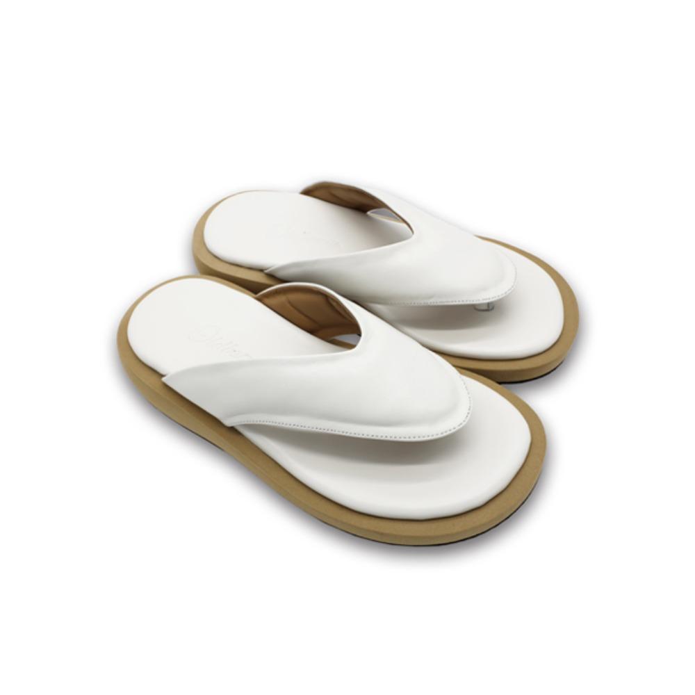 올드빈Pillow Platform Flip Flops 화이트플립플랍 소가죽 쿠션 쪼리 통굽 쪼리 핏플랍 플리플랍