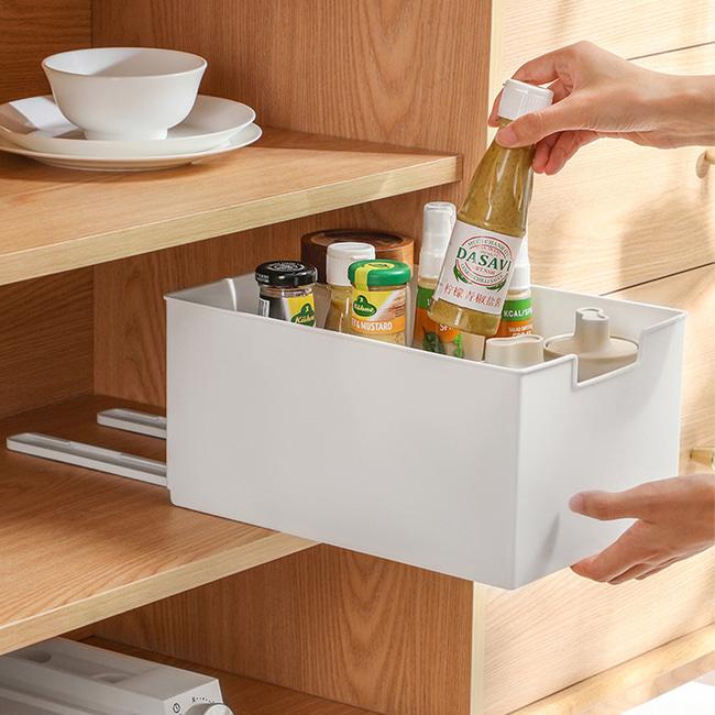 무타공 레일식! 심플 주방 슬라이딩 선반 싱크대 하부장 정리 선반