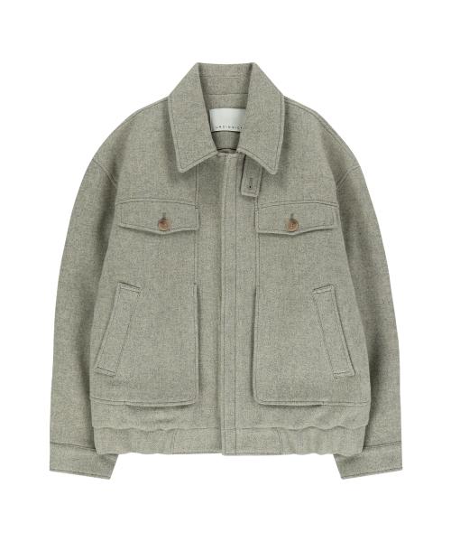 Pocket Detail Wool Blouson - Oatmeal