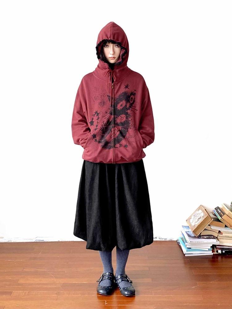 Kitten print hooded sweatshirt【s0000010716】