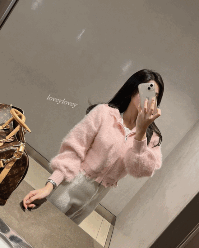 [강추]푸푸 앙고라 니트 후드집업/2color