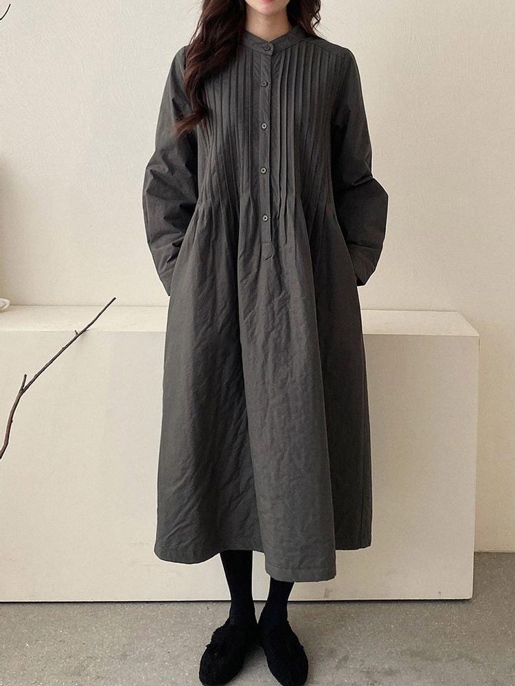 01259 겨울 한나 단추 핀턱 본딩원피스