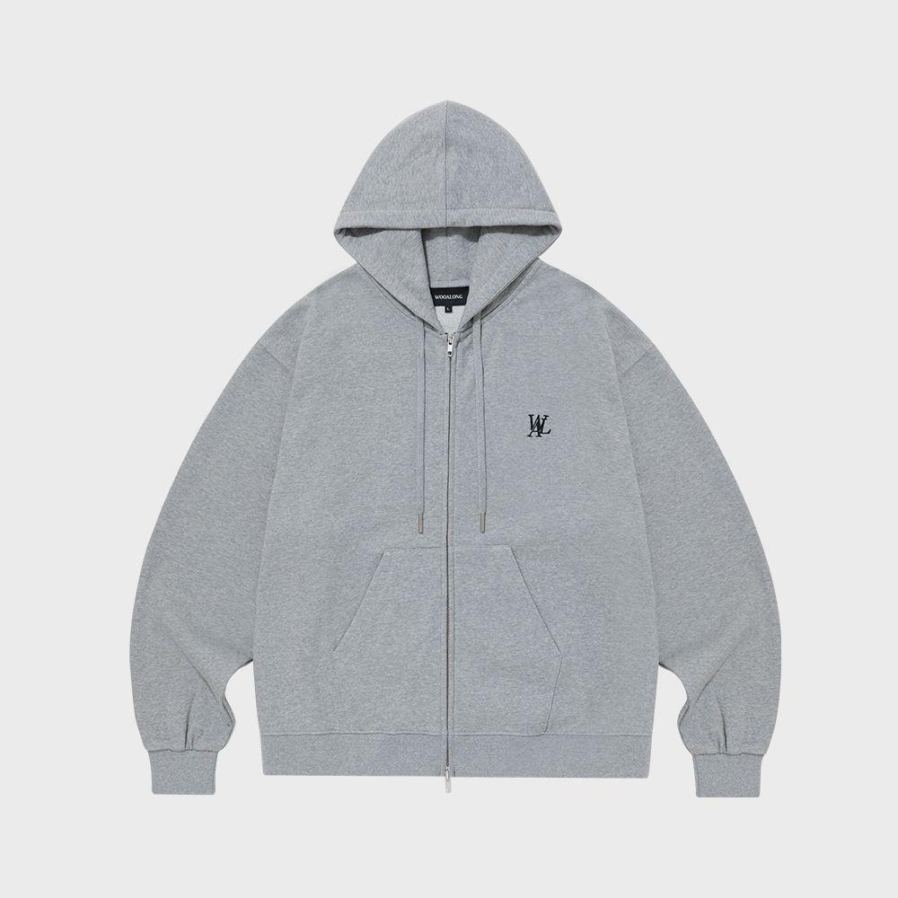 Signature hood zip-up - GREY