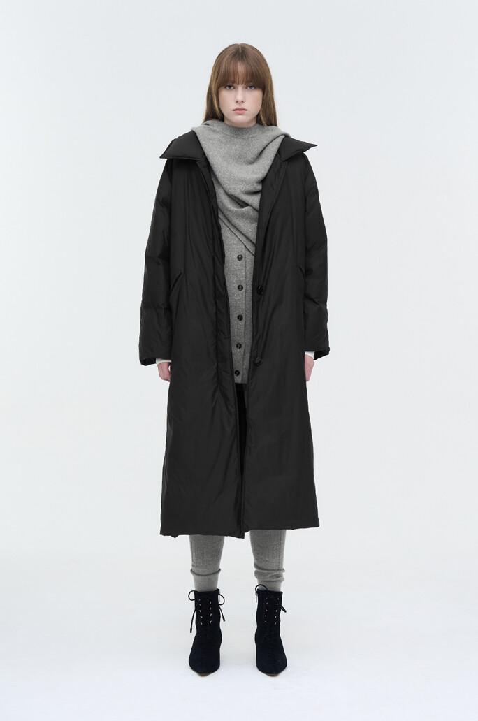 [TIME] 디테쳐블 넥 패널 구스 다운 코트