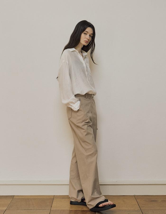 Stripe Silky Shirts (White)