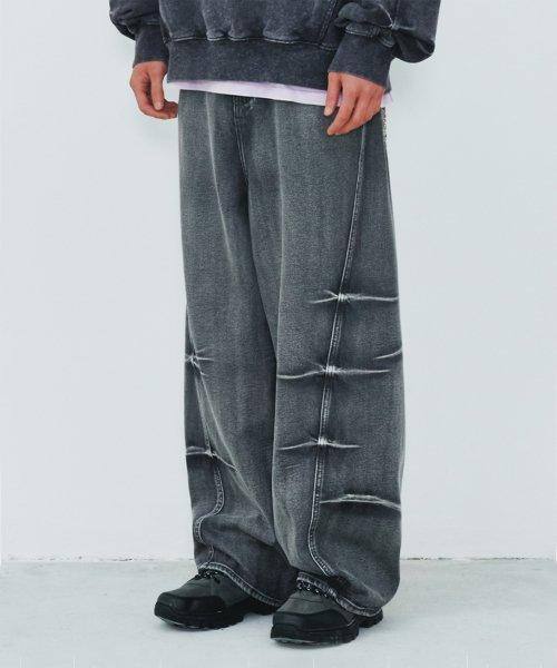 PINCH WIND DENIM PANTS GREY