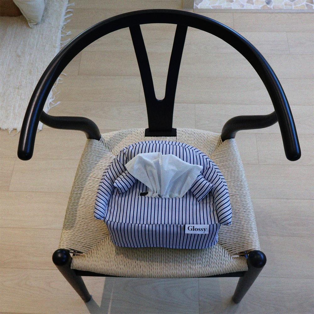 Stripe sofa tissue cover 스트라이프 소파 티슈 커버(white)