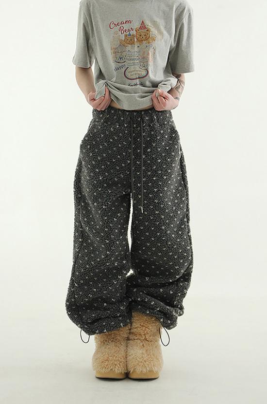 로컬맨션 dot fleece jogger banding pants