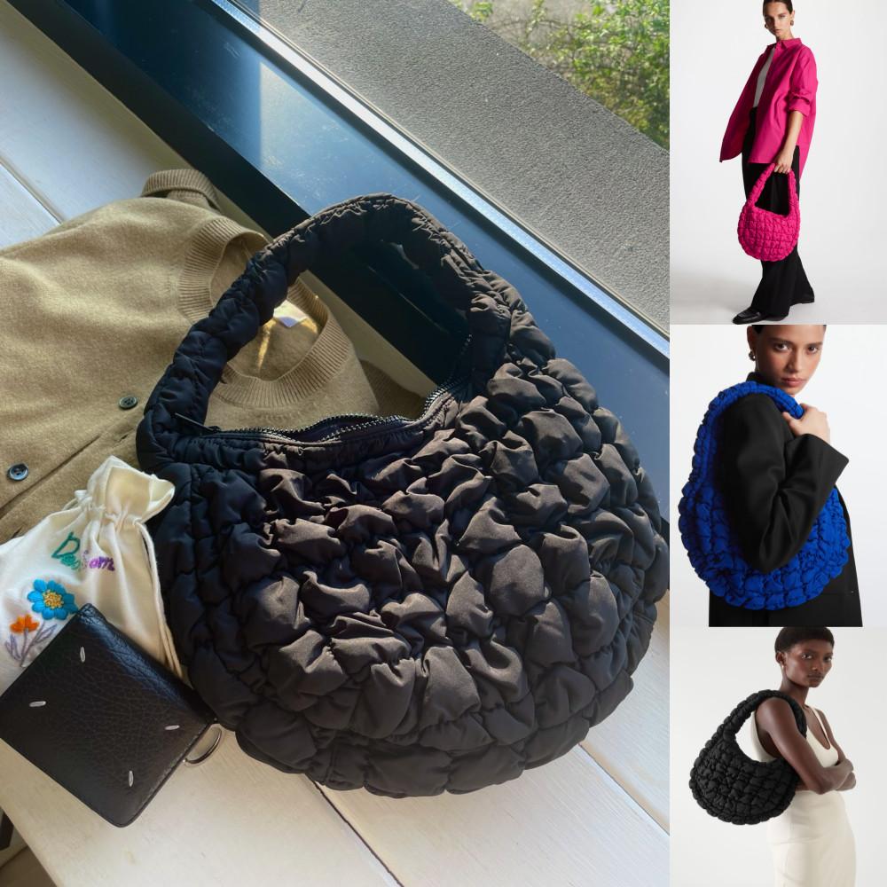 [국내오늘출고]코스 COS 퀄티드 미니백 패딩 구름백 제니백 오버사이즈 블랙블루핑크그레이