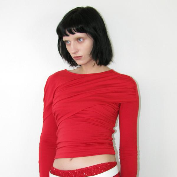 SHIRRING TOP / Red