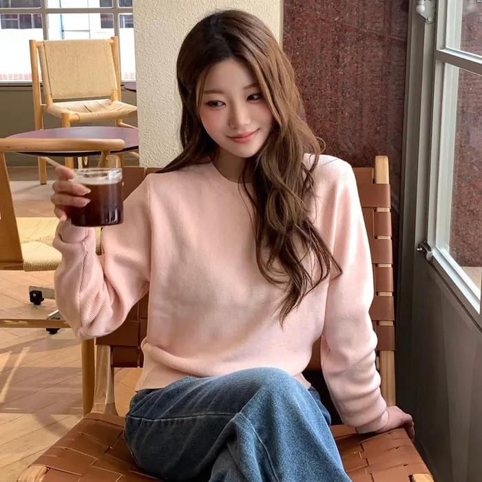 [민델리, 염차 PICK] [우먼] 베이직 라운드 골지 니트 8 COLOR COWKT002