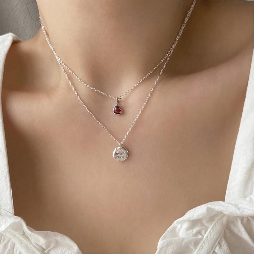 Acer rojo rv silver 925 heart ruby daily necklace silver necklace silver necklace