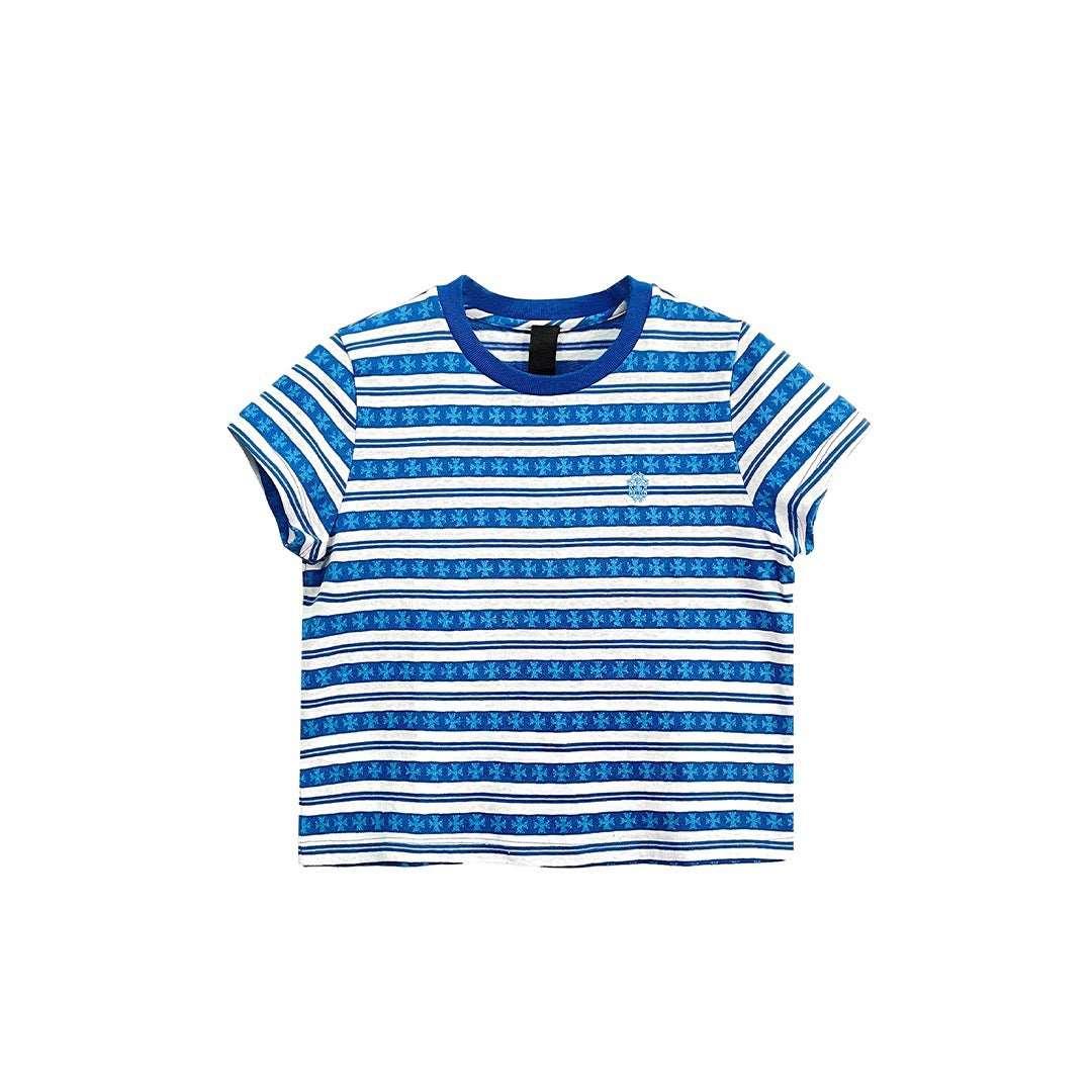 Chrome Hearts Blue Stripe Logo Women's Tee - XS
