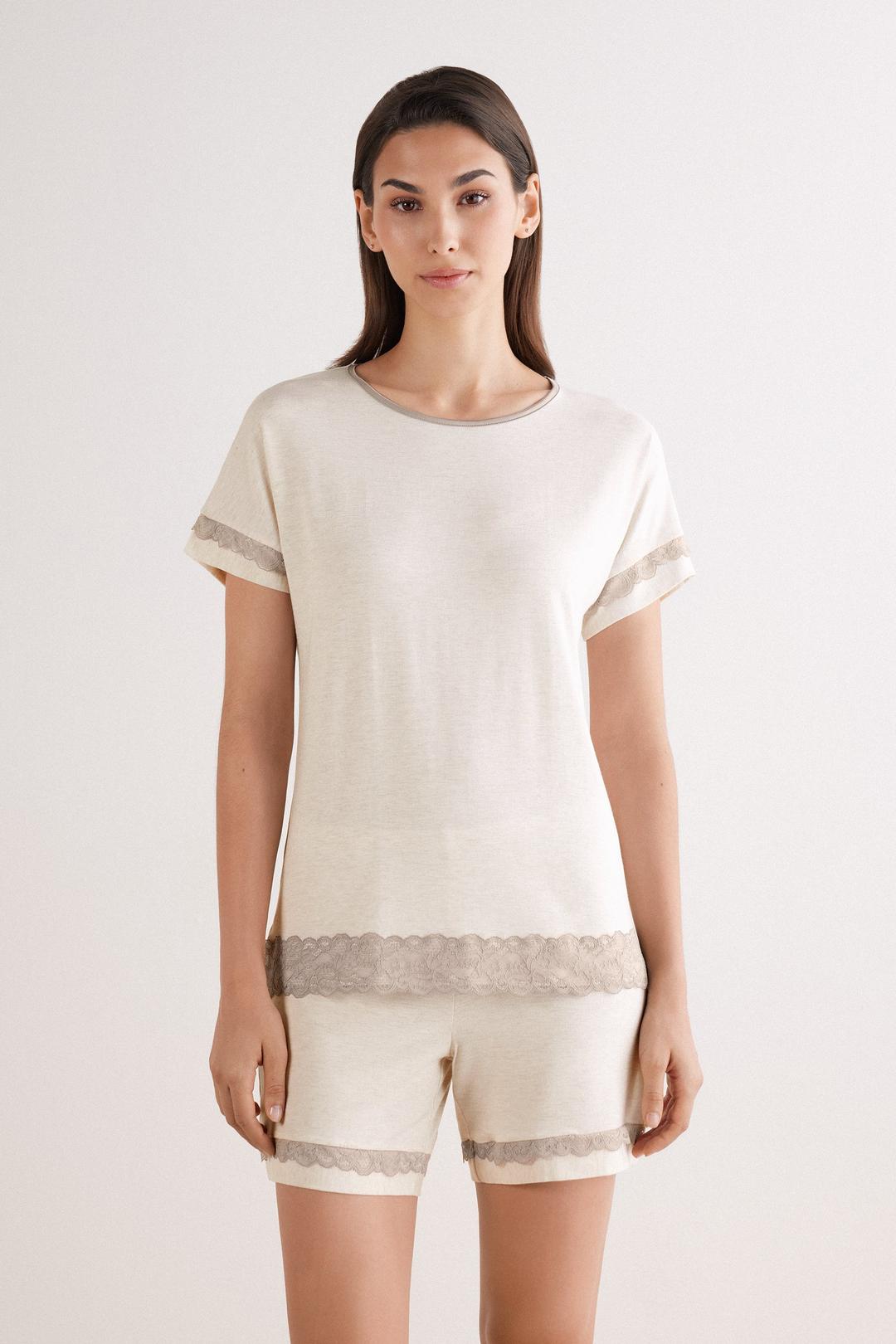 Set de pyjama court en modal avec dentelle - Intimissimi