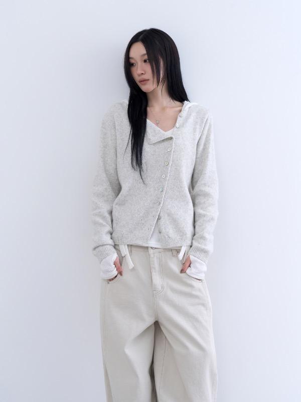 soft slanted cardigan