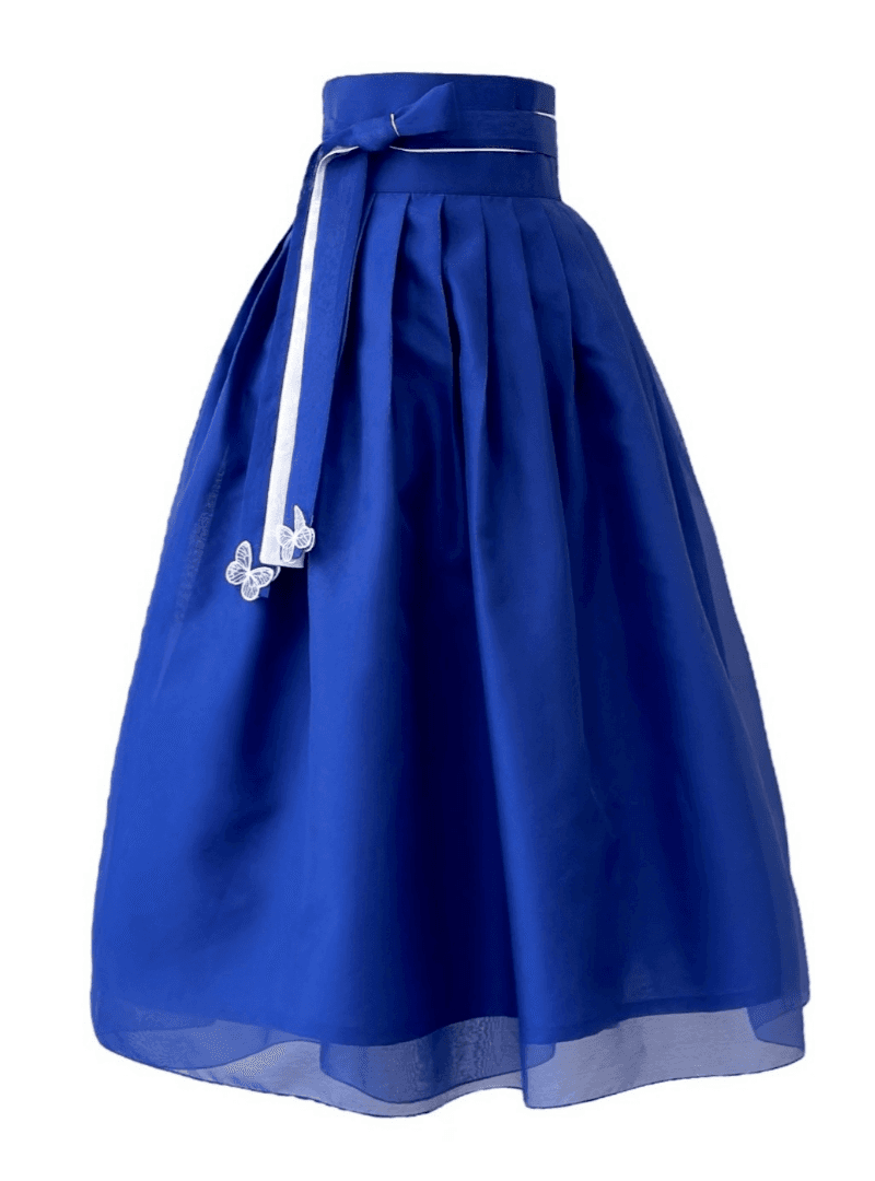 나비자수, 눈물고름 포인트 [파랑] 안개노방 허리치마