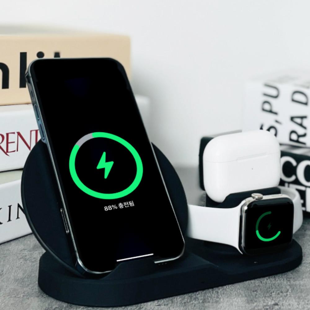 애플워치 충전기 애플 3in1 아이폰 거치대 무선 올인원 멀티 휴대폰충전기