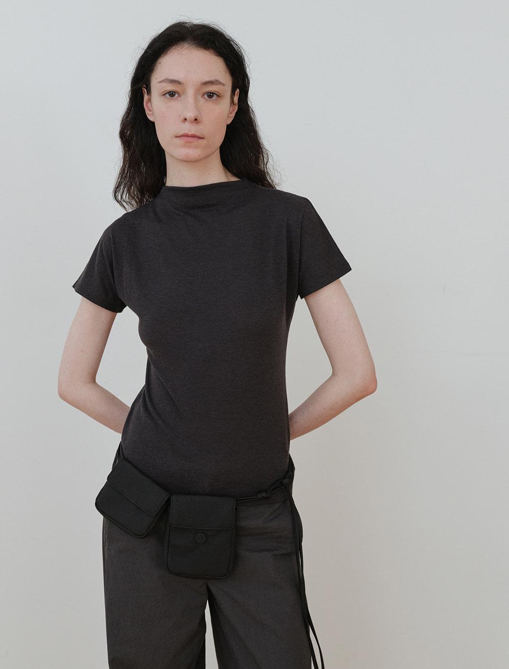 MOCK NECK TOP [CHARCOAL]