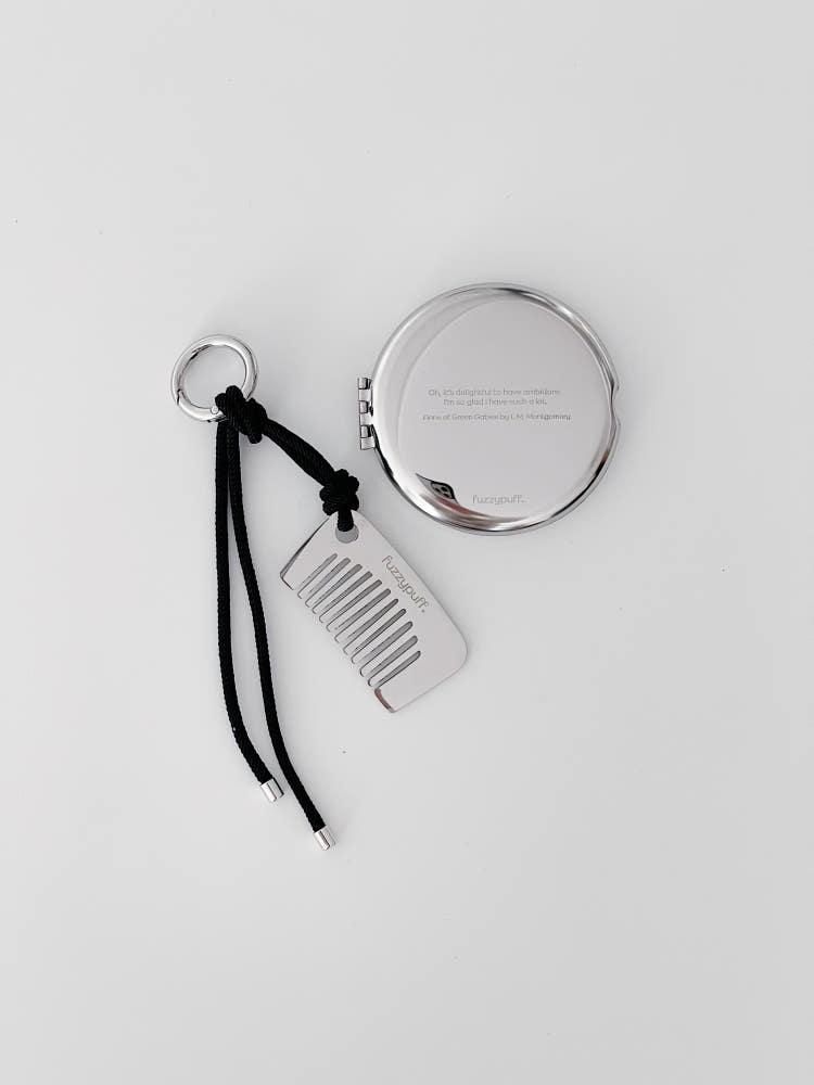 HandMade 퍼지퍼프 미니 빗 키링 손거울 SET (단품 선택 가능)