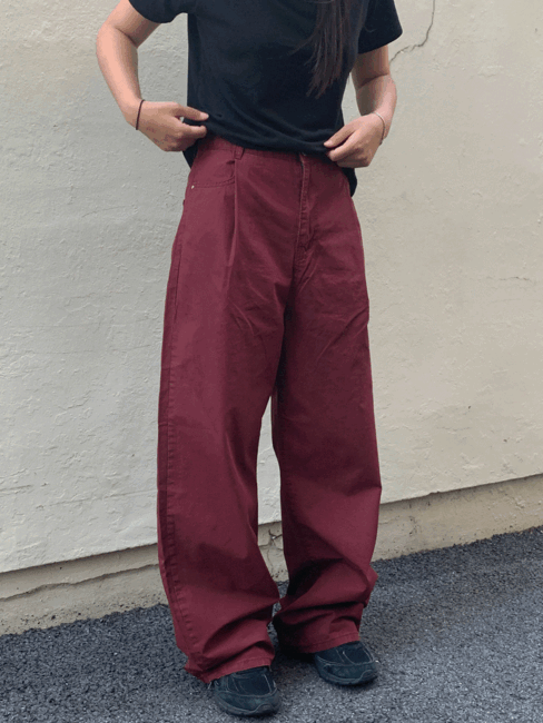 솔트 [restock] 턱 코튼 와이드 팬츠 (2color)