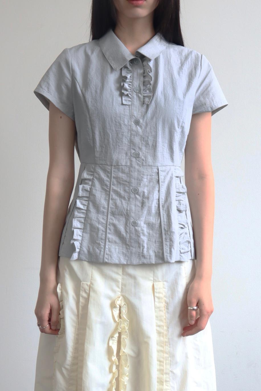 RUFFLE SHIRT (GREY) 6/10 배송